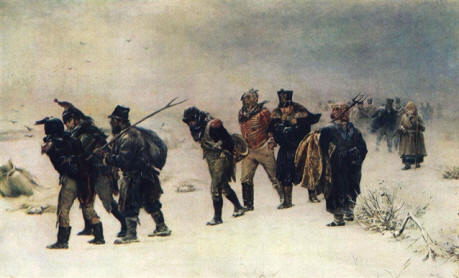 В. Прянишников. Епізод з війни 1812 року. Опис картини у віршах